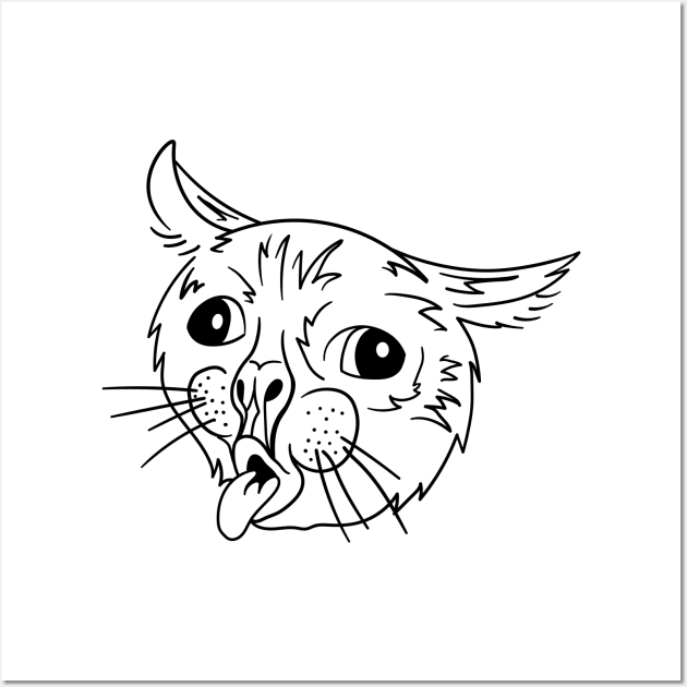 Ugly Coughing Cat Meme Wall Art by Tobias Store